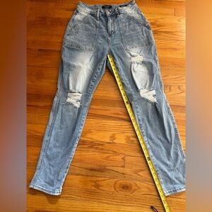 Judy Blue Light Blue Distressed Skinny Jeans